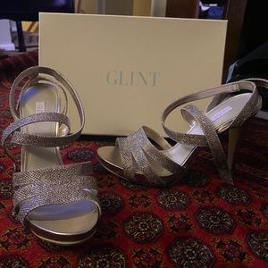Glint champagne shimmer heels